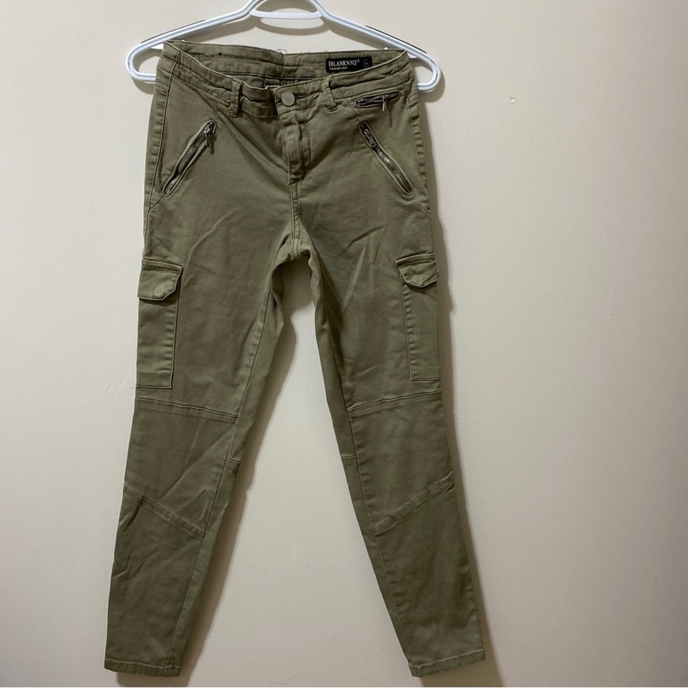 BlankNYC Pants Womens 26 Olive Green Cargo decorative Zip Ankle Reade CropSkinny